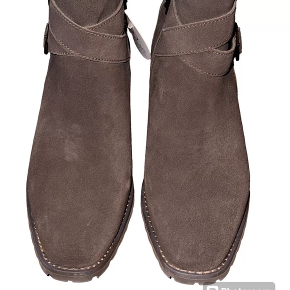 BLONDO Stacy Waterproof Ankle Boot 8.5 M Brown Suede Double Buckle B7314-205 NIB - Picture 9 of 12